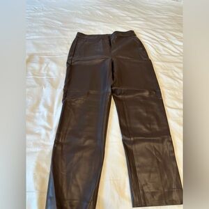 J. Crew Size 6 Chocolate Faux Leather Trousers NWOT